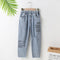 Girls Spring And Autumn Holes Denim Pants